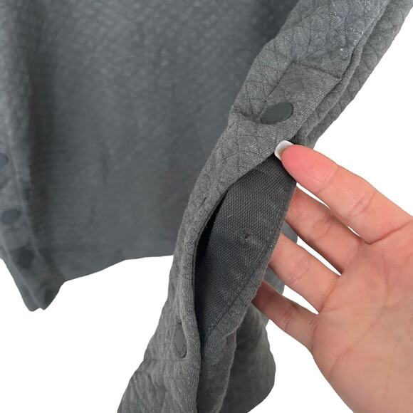 LL Bean Gray Softlight Quilted Funnel Neck Sweater Sz XL - Picture 4 of 6